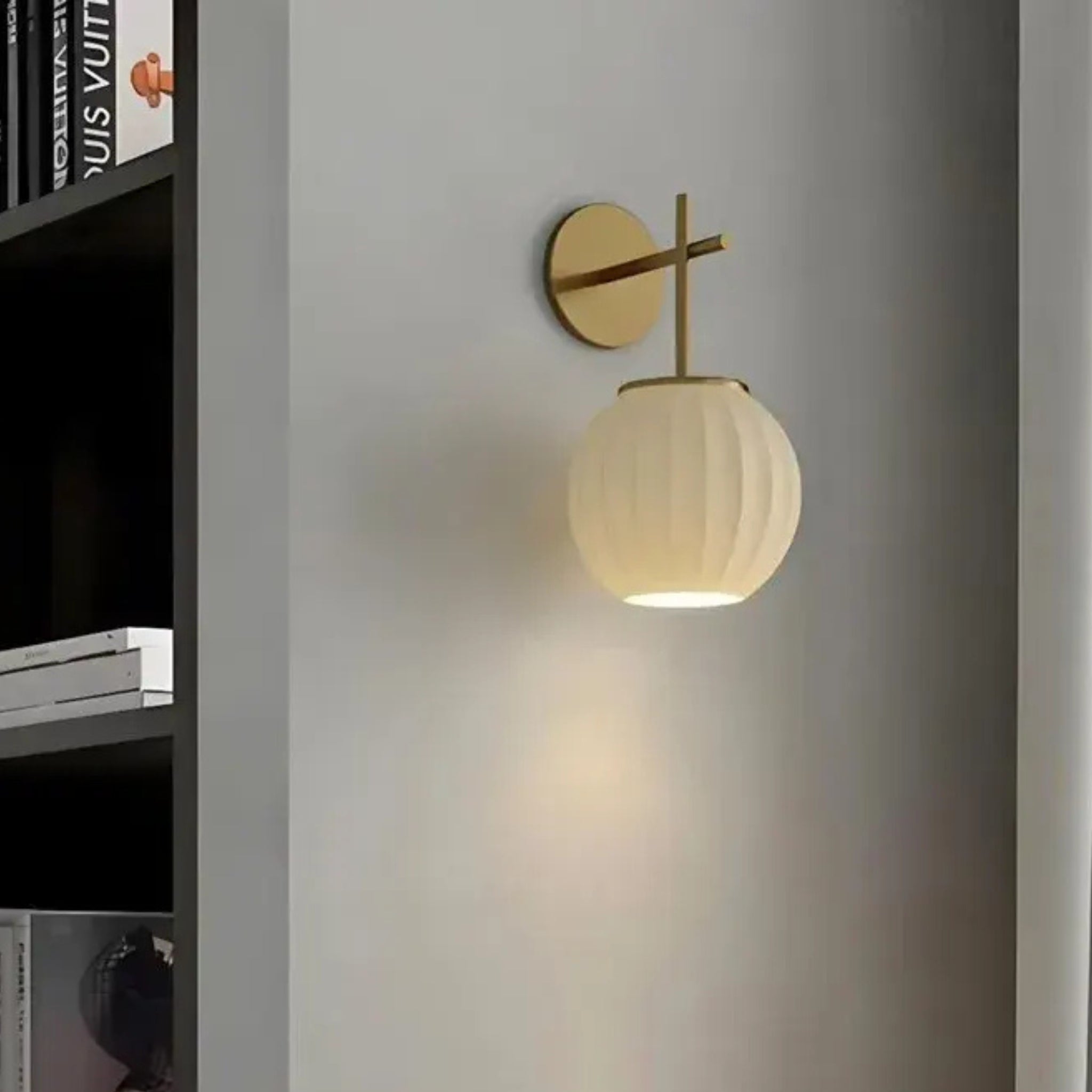 White Fabric Japanese Style Wall Lamp | Living Room, Bedroom, Hotel, Residential Space LP-65